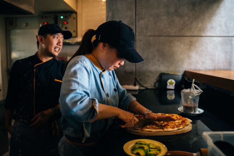 Dewey's pizza classic catering package at a corporate event